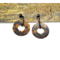 Custom leopard texture ear ring jewelry for women acrylic acetate tortoise shell earrings